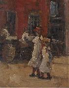 Girls strolling on the street, Georges Lemmen